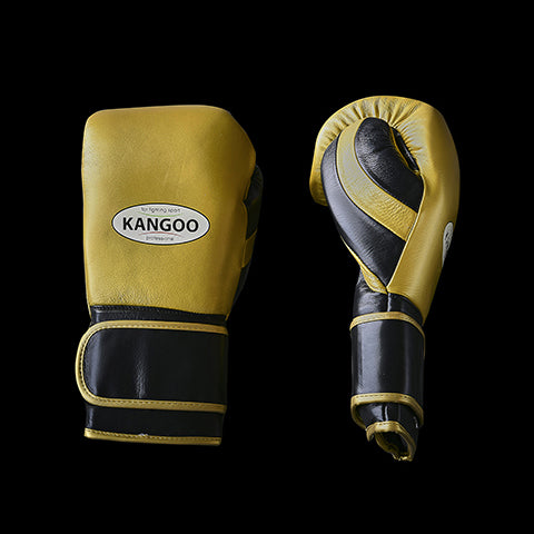 Gold and black premium glove with Velcro